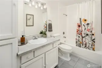 Hall Bathroom with Bath and Shower
