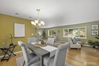 Standing at the back of the house looking to the front.