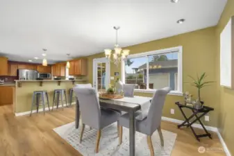 Easy access to the back deck and backyard for outdoor dining, hanging out, or getting to your garage.