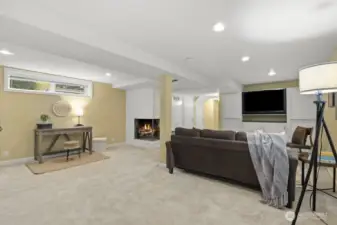 Let's head downstairs, where you have an additional large living space.