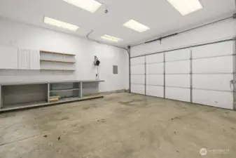 Workspace and storage in the garage.