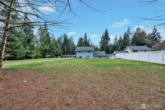 Looking to your back door from the back of the yard