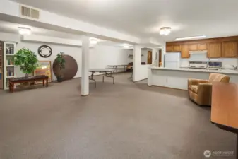 Shared recreation room with full kitchen.