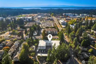 Aerial view looking east.