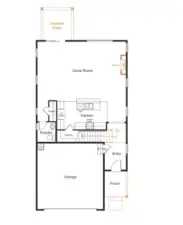 Main floor with covered patio