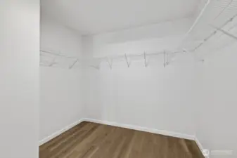Spacious walk-in closet attached to the primary bathroom.