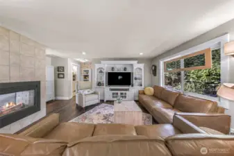 Fireplace shows on both sides