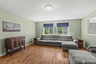 Living Room with pass through window to Kitchen