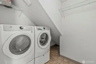 Laundry Area across from half bath and Garage access