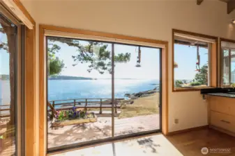 Dining area with deck access