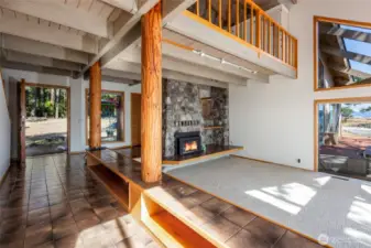 Living room with fireplace
