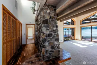 Rock fireplace
