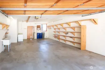 Large garage with storage