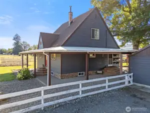 Entryway to home and fully fenced yard