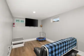 Bonus room on lower level is very large