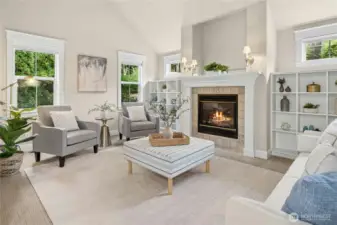 With built-in bookshelves and the convenience of a propane fireplace, this living room is ready to entertain or to enjoy as your new library.