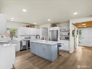 Welcome to your Spacious Kitchen with an Eating Area (Kitchen Island) and all Stainless-Steel Appliances.