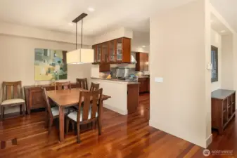 From living room you'll find the formal dining room.