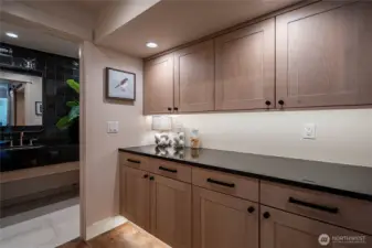 Butler's pantry or storage area near the laundry closet.