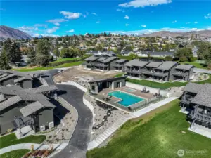 Yacinde pool aerial view