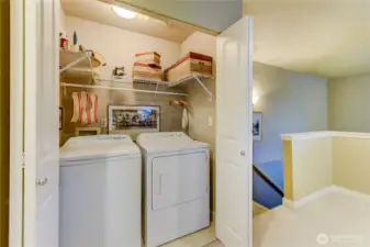 Convenient upstairs laundry