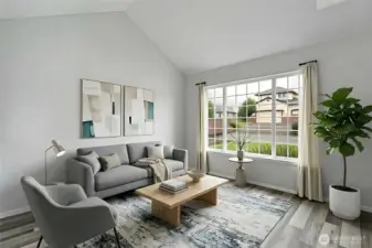 Partially virtually staged.