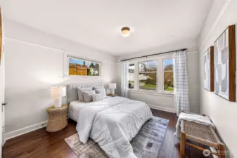 One of the two nice sized  main bedrooms.