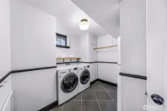 Full size laundry with refrigerator that stays.