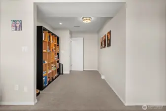 Coming down the stairs, there's plenty of storage