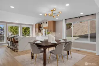 Spacious open-concept dining area designed for connection, making holidays and family dinners feel effortless and inviting