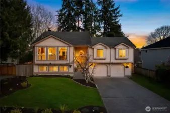 Spacious driveway with an oversized 2-car garage