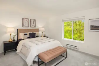 Primary bedroom with attached bath.