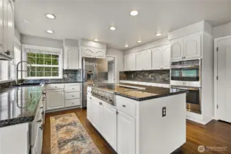 Kitchen with stainless steel appliances