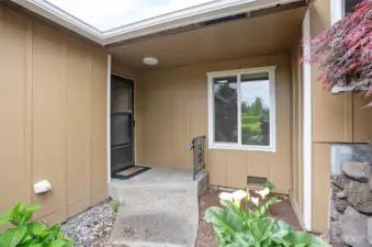 Private landscaped entry.