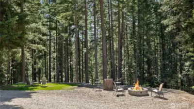 Over 1 acre of treed serenity! The property actually has a small seasonal creek at the bottom as well.