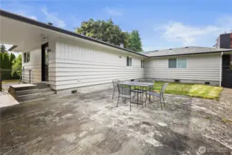 Large private patio