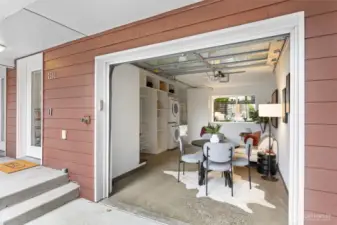 Garage area used as flex space
