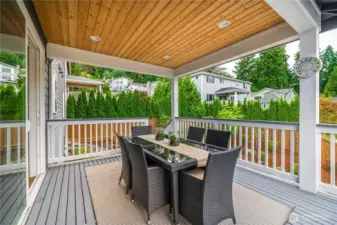 Private deck with lake and mountain views