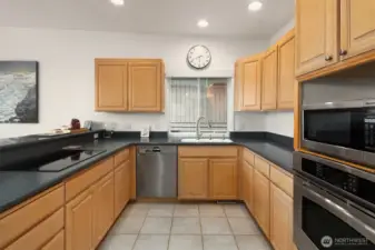 Open kitchen means you can stay with your guests as you finish up