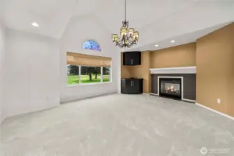 Formal Living Room with built-in Bookcases and Fireplace