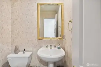 Powder room off the hallway.