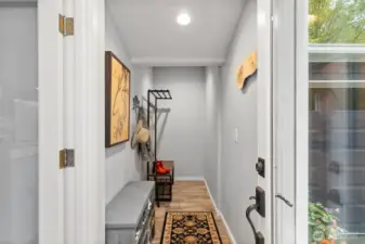 Converted mudroom adds smart organization just off kitchen