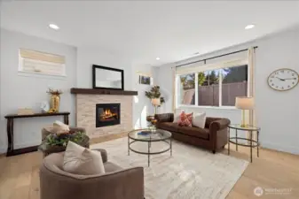 Stone Surround Gas Fireplace – A Striking Focal Point in the Living Room