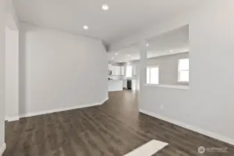 Large dining room for gathering.  Colors and finishes may vary.