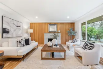 Wood burning fireplace