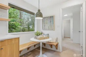 Breakfast nook with a nature view