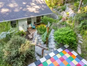 Colorful patio awakens the child in everyone