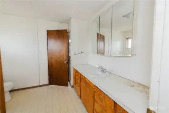 Spacious main floor bathroom.