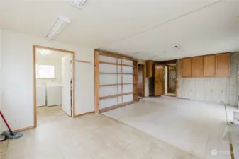 Another view of the bonus room. the big utility room is the door on the left.