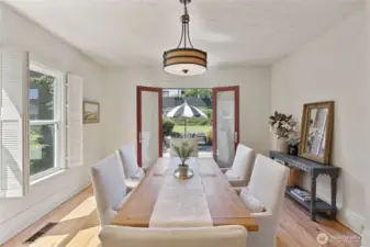Formal Dining Room & French Doors to Patio